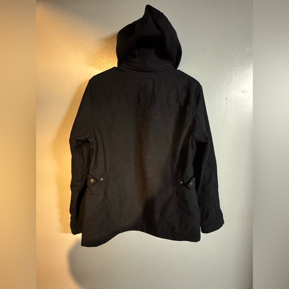 Free Country Hooded Black water resistant fur like lining Jacket Size large - Picture 2 of 9